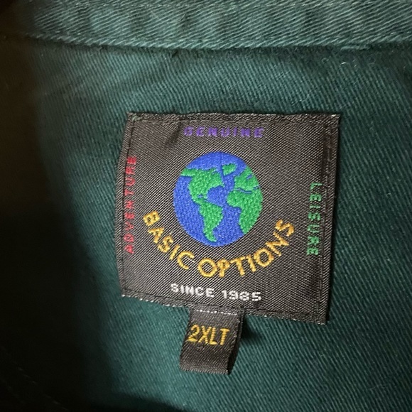 Basic Options Vintage 100% Cotton Long Sleeve Striped Polo Y2K Size 2XLT - Picture 4 of 6